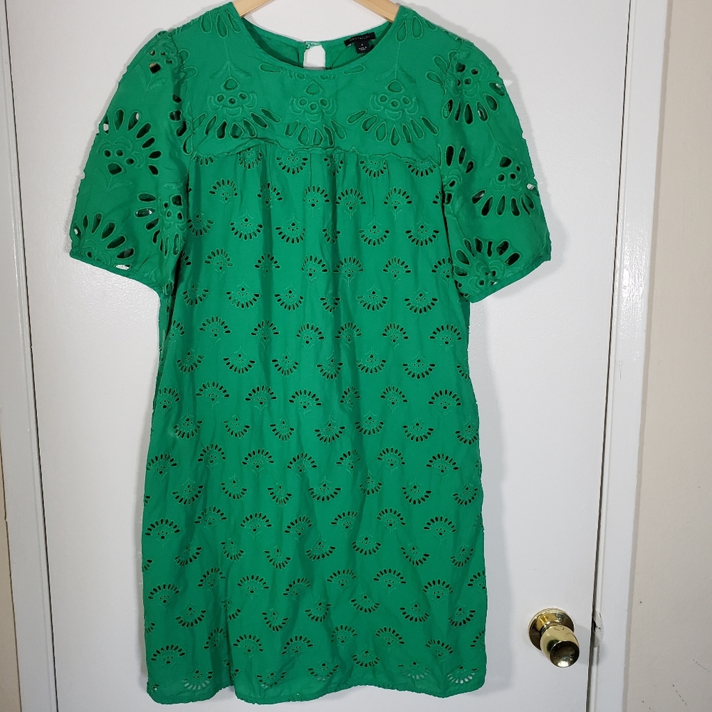 Ann Taylor Green Eyelet Dress